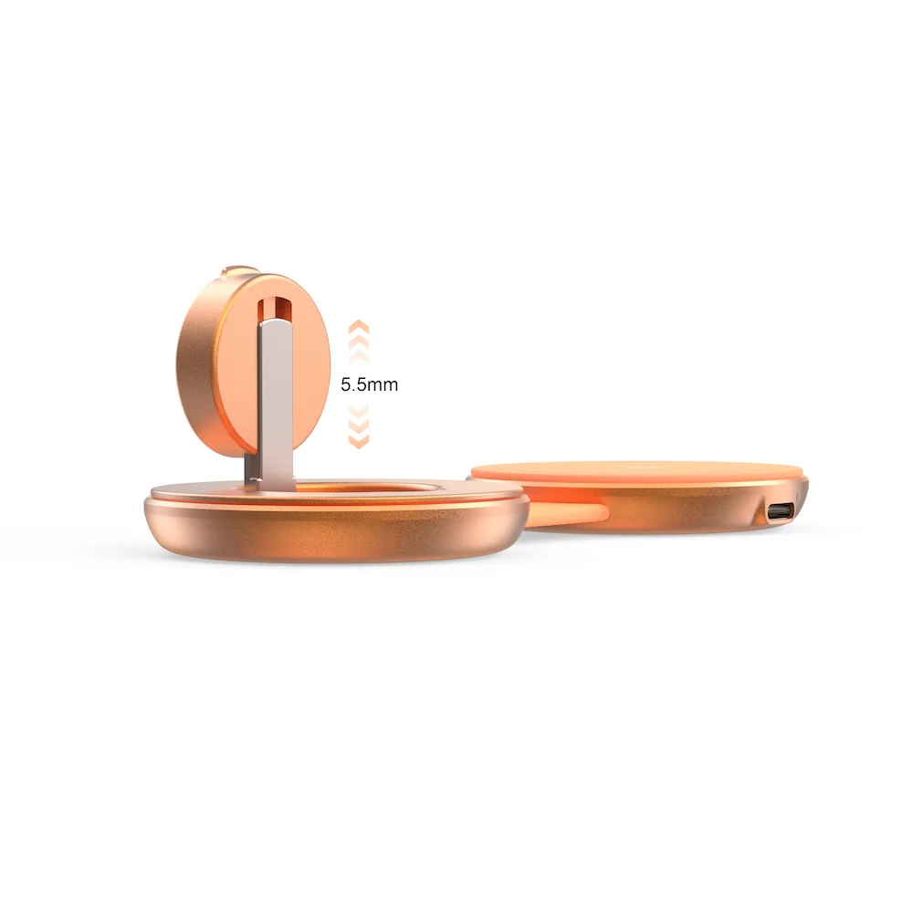 Mazer MagPad Duo2 Qi2.2 Certified 25W 2-in-1 Foldable Wireless Charging Pad Sunset Gold - Image 4