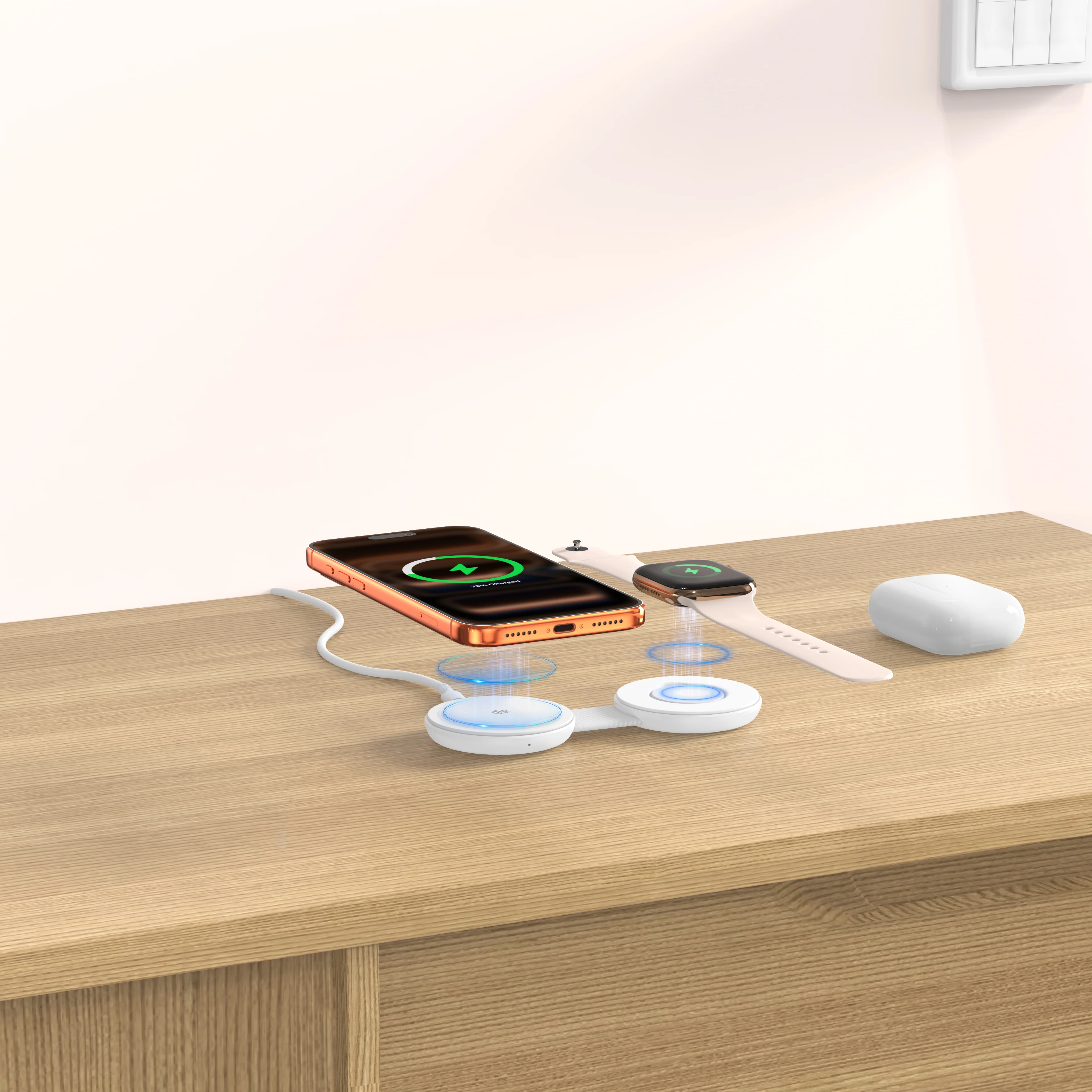 Mazer MagPad Duo2 Qi2.2 Certified 25W 2-in-1 Foldable Wireless Charging Pad White - Image 13