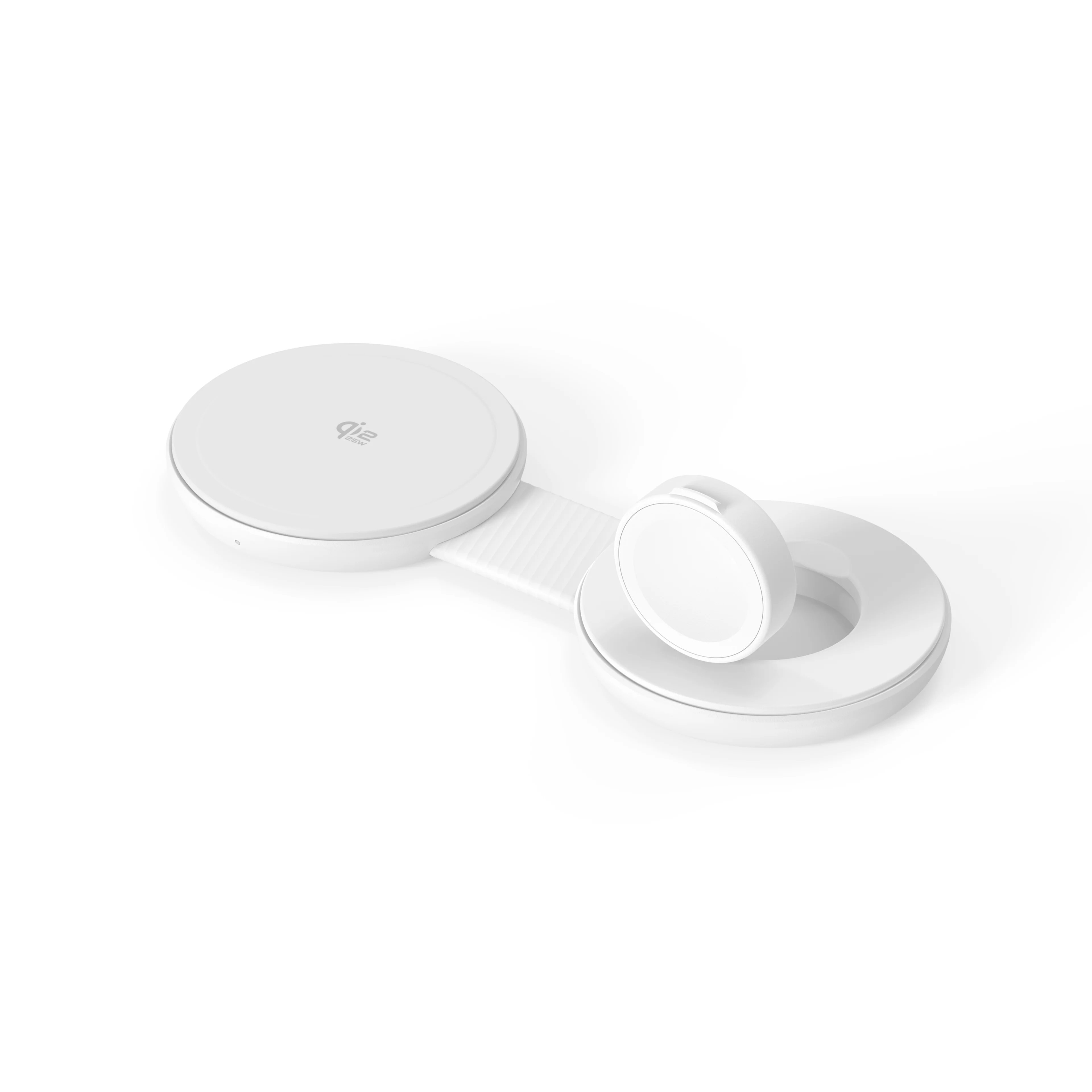 Mazer MagPad Duo2 Qi2.2 Certified 25W 2-in-1 Foldable Wireless Charging Pad White - Image 3
