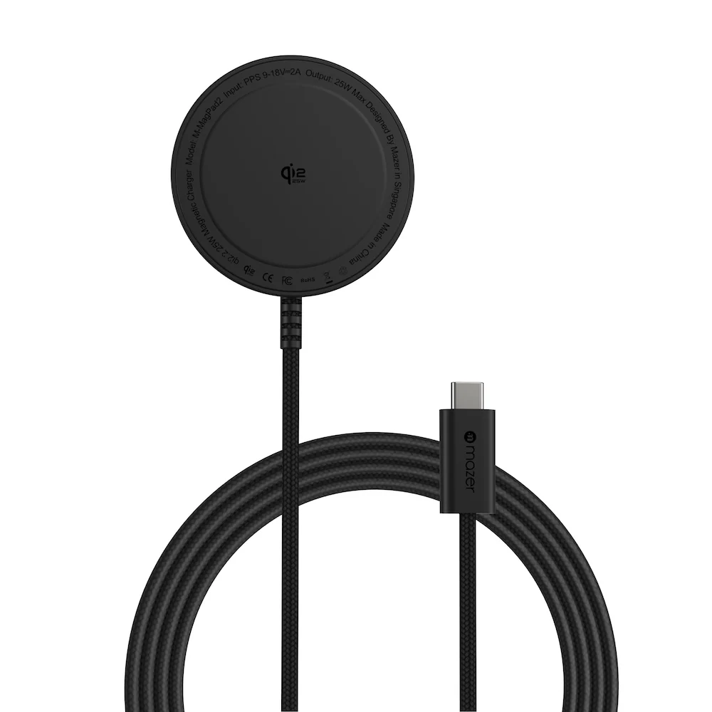 Mazer MagPad2 Qi2.2 Certified 25W Wireless Charging Pad Black - Image 4