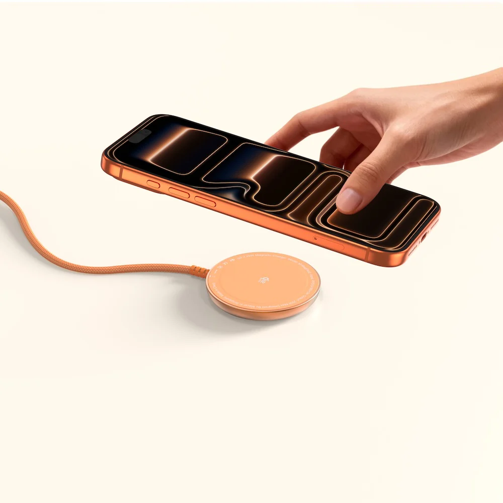 Mazer MagPad2 Qi2.2 Certified 25W Wireless Charging Pad Sunset Orange - Image 12