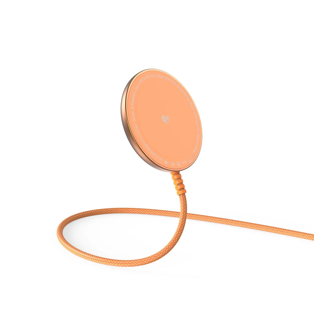 Mazer MagPad2 Qi2.2 Certified 25W Wireless Charging Pad Sunset Orange - Image 5