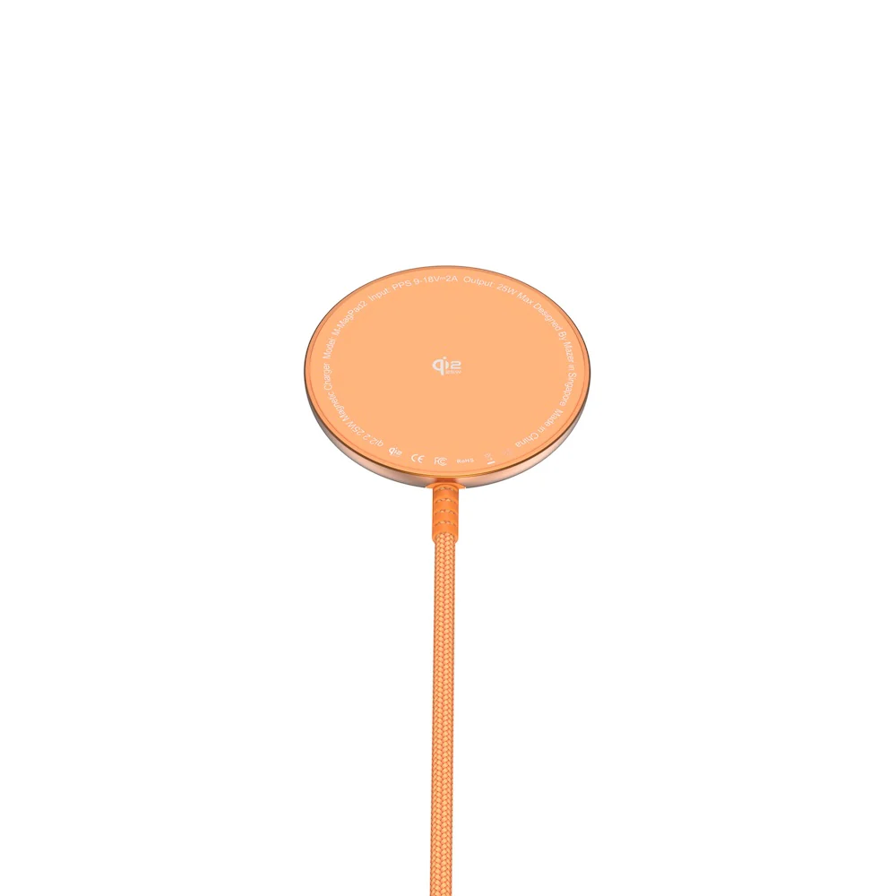 Mazer MagPad2 Qi2.2 Certified 25W Wireless Charging Pad Sunset Orange - Image 6