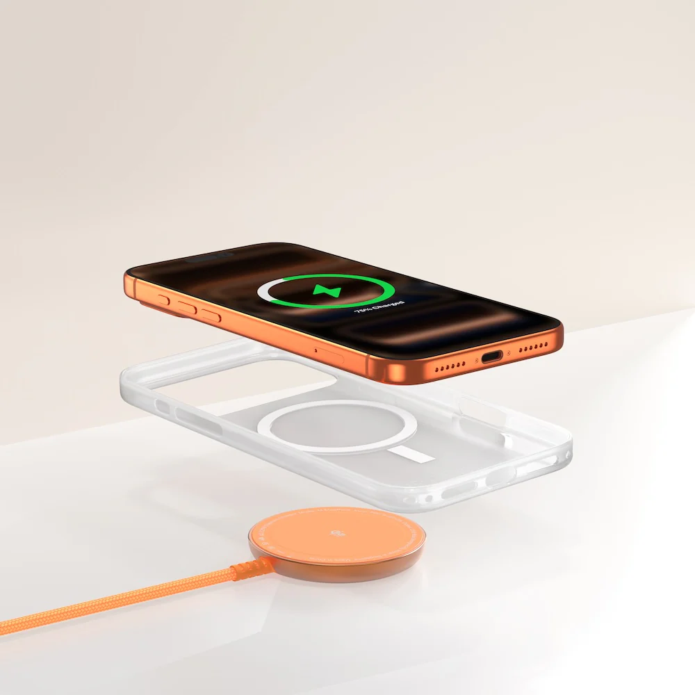 Mazer MagPad2 Qi2.2 Certified 25W Wireless Charging Pad Sunset Orange - Image 7