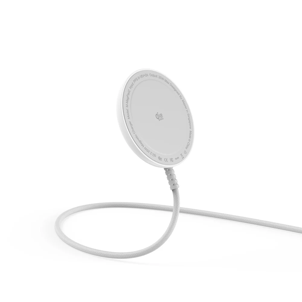 Mazer MagPad2 Qi2.2 Certified 25W Wireless Charging Pad White - Image 5
