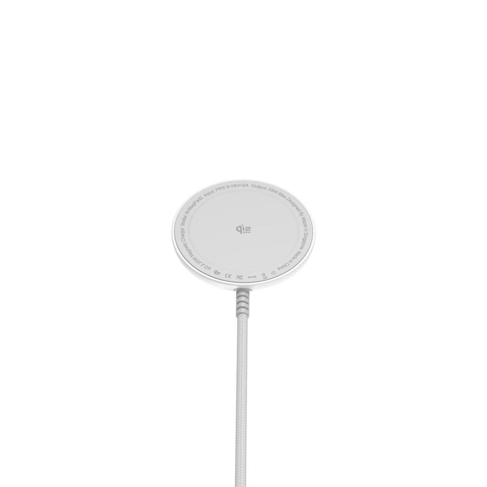 Mazer MagPad2 Qi2.2 Certified 25W Wireless Charging Pad White - Image 6