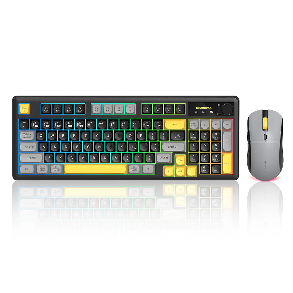 MicroPack Rechargeable Wireless Keyboard and Mouse Combo Black - Image 2