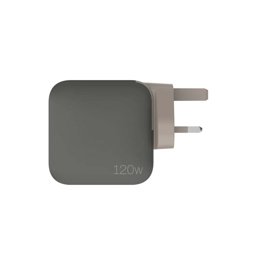 Monocozzi ESSENTIALS | 120W 3-Ports USB C USB A GaN Charger (UK) - Charcoal - Image 4