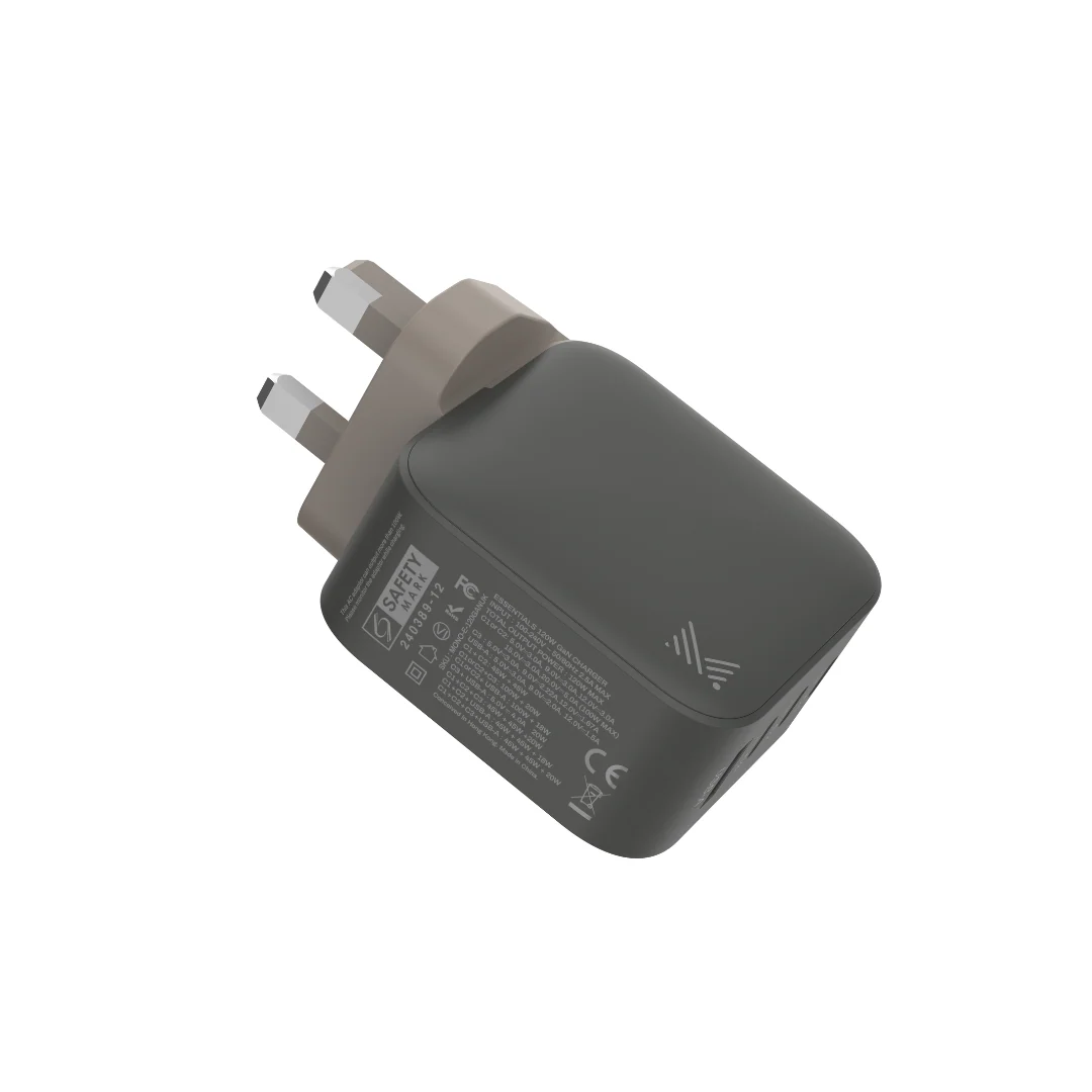 Monocozzi ESSENTIALS | 120W 3-Ports USB C USB A GaN Charger (UK) - Charcoal - Image 5