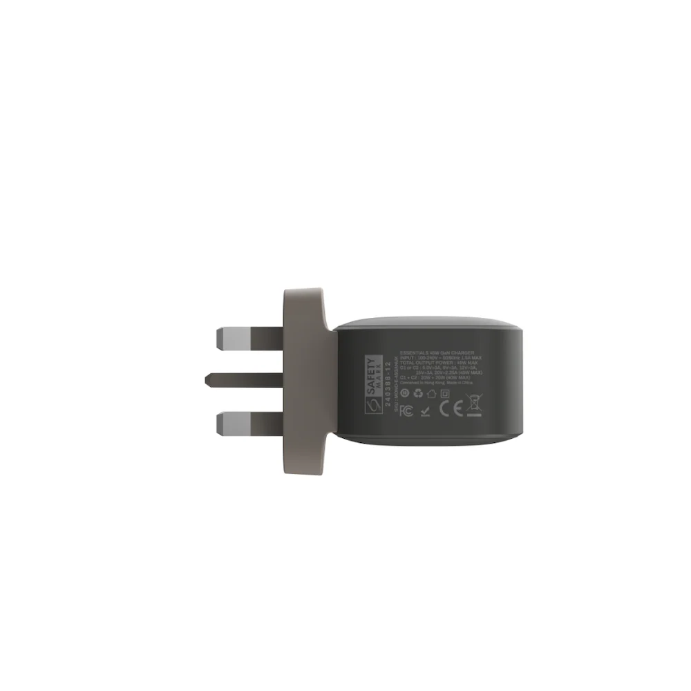 Monocozzi ESSENTIALS | 45W 2-Ports USB-C GaN Charger (UK) - Charcoal - Image 6