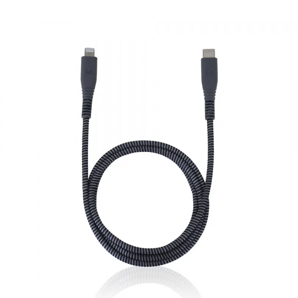 Monocozzi ESSENTIALS Braided USB-C To Lightning Sync And Charge Cable 120cm - Black