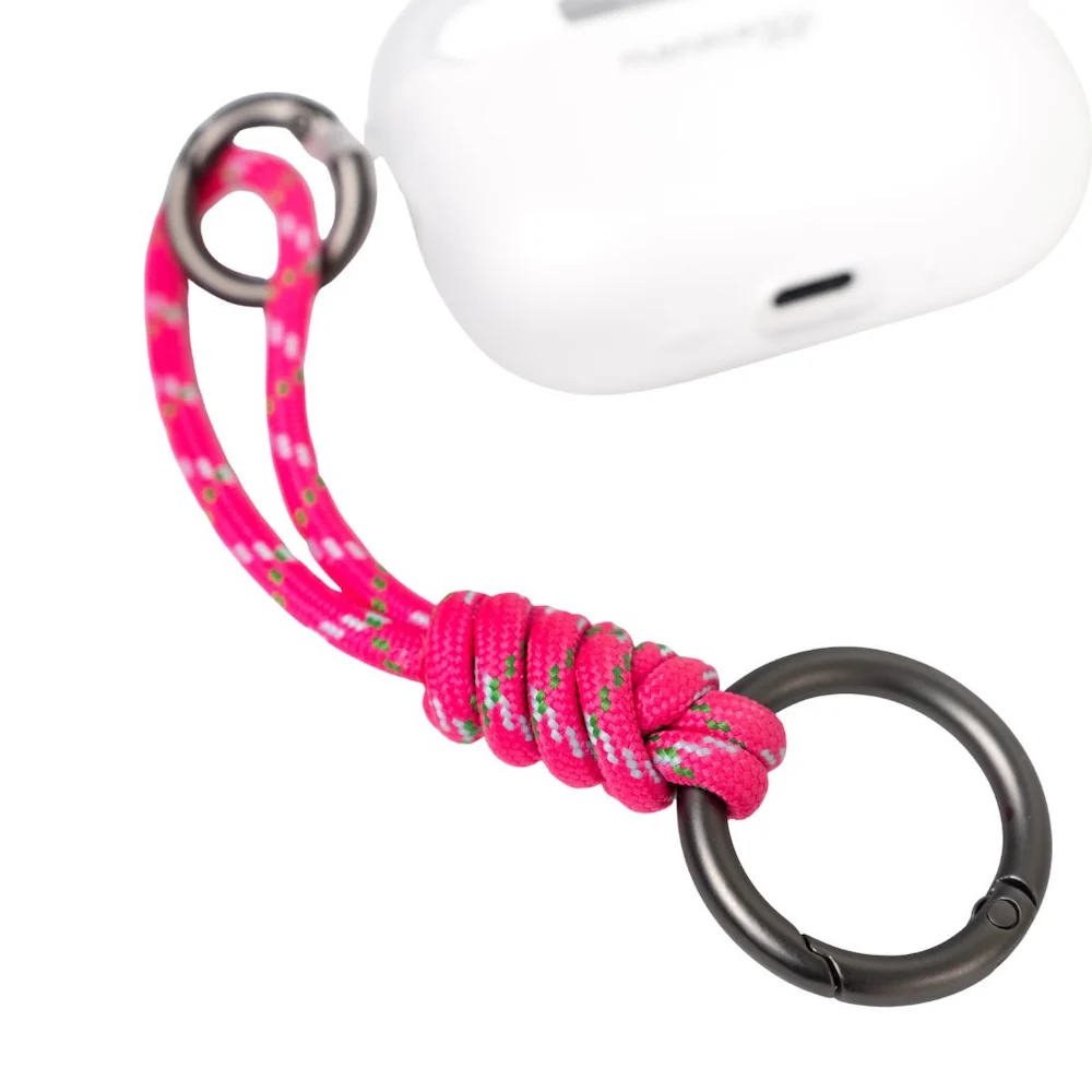 Monocozzi ESSENTIALS Dust Proof Translucent Soft Plastic Case AirPods Pro 3 with Pink Strap - Image 2