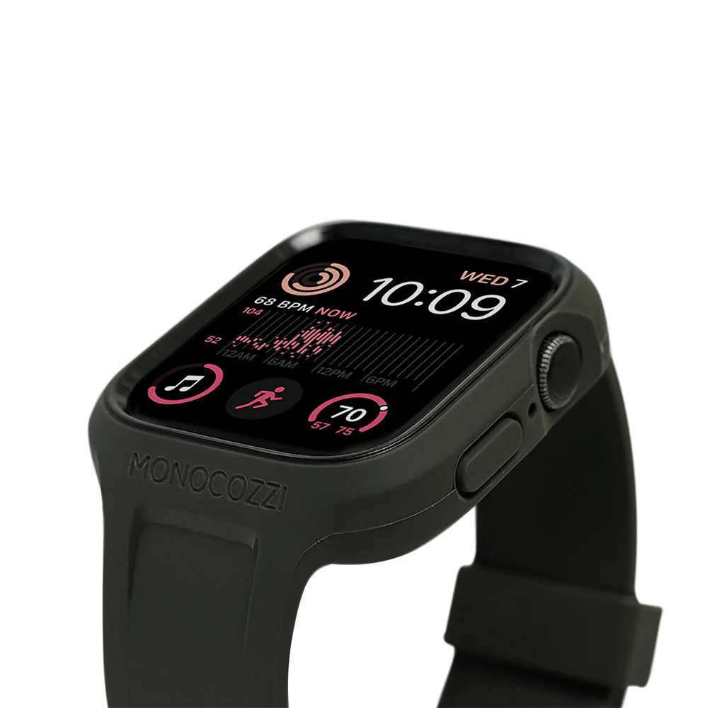 Monocozzi ESSENTIALS | Hybrid Soft Plastic Case with Strap for Apple Watch 45/44mm - Black - Image 4