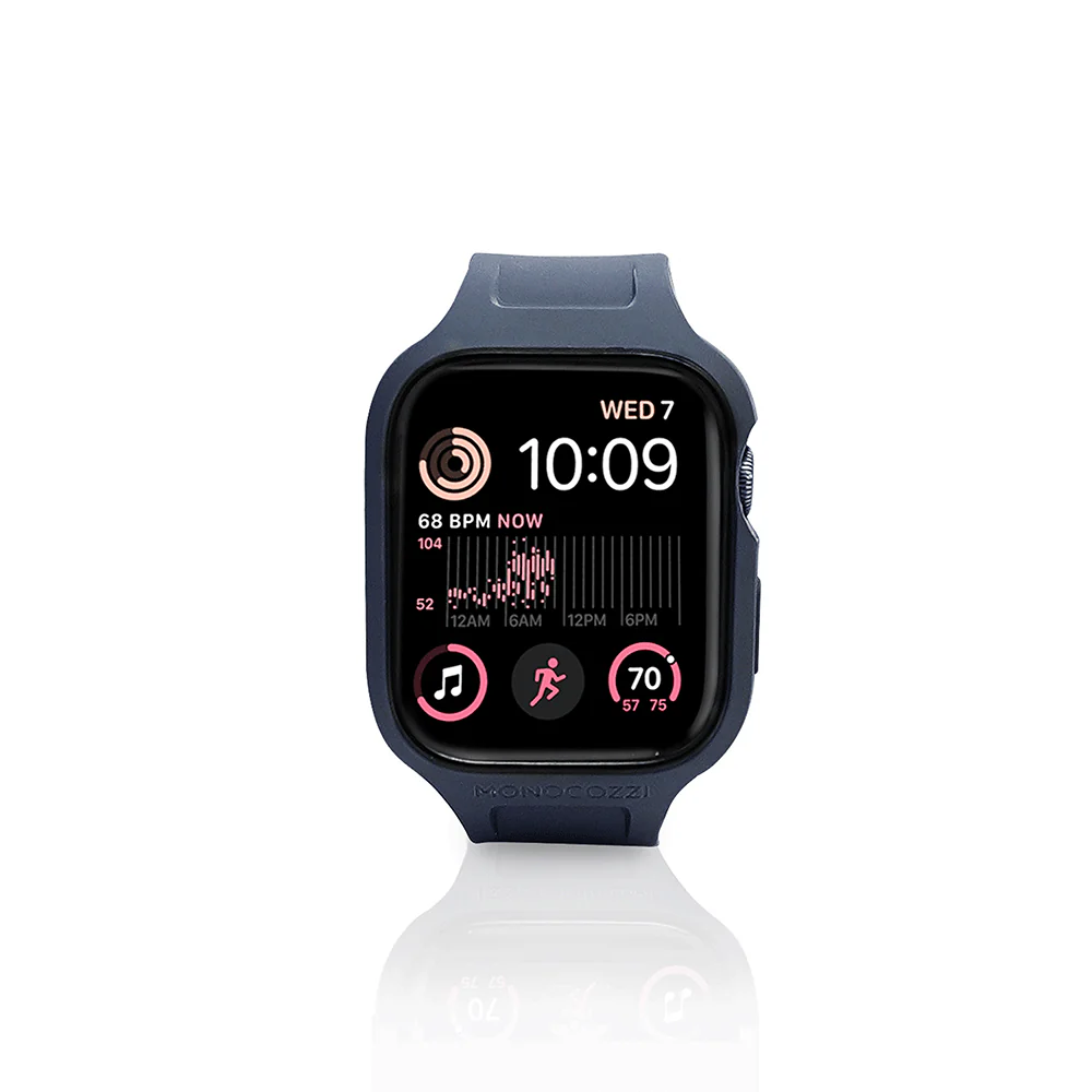 Monocozzi ESSENTIALS | Hybrid Soft Plastic Case with Strap for Apple Watch 45/44mm - Navy - Image 2