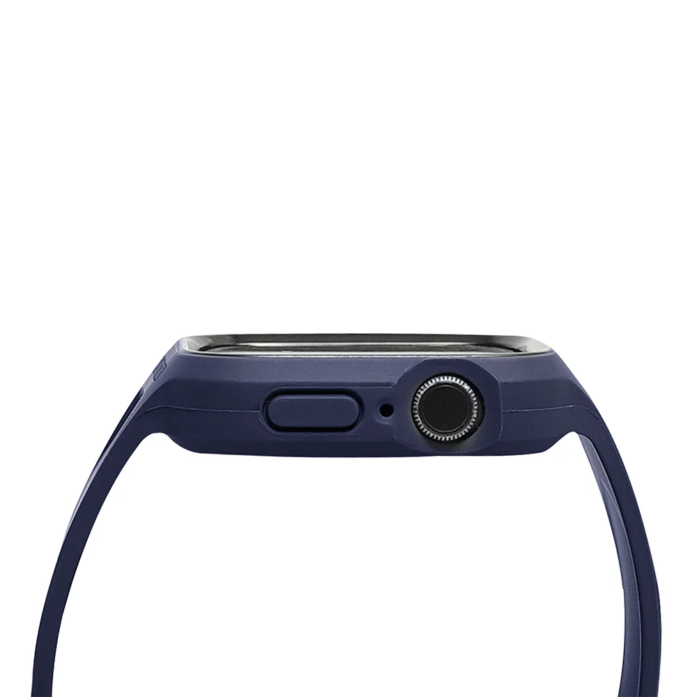 Monocozzi ESSENTIALS | Hybrid Soft Plastic Case with Strap for Apple Watch 45/44mm - Navy - Image 3