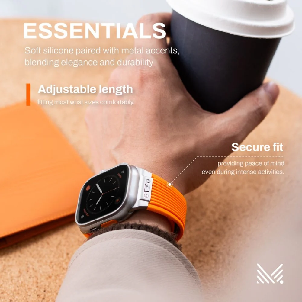 Monocozzi ESSENTIALS Premium Liquid Silicone Strap 44/45/46/49mm Orange - Image 10