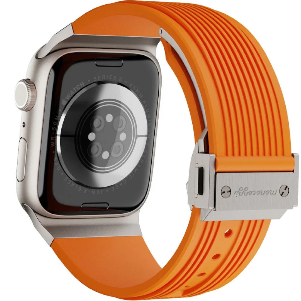 Monocozzi ESSENTIALS Premium Liquid Silicone Strap 44/45/46/49mm Orange - Image 3