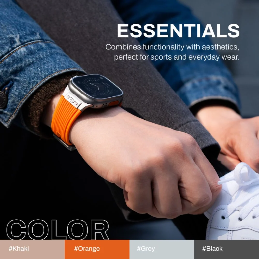 Monocozzi ESSENTIALS Premium Liquid Silicone Strap 44/45/46/49mm Orange - Image 9