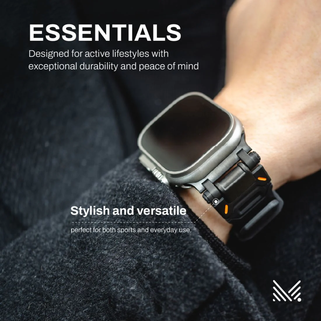 Monocozzi ESSENTIALS Robust FKM Rubber Strap 44/45/46/49mm Black - Image 6