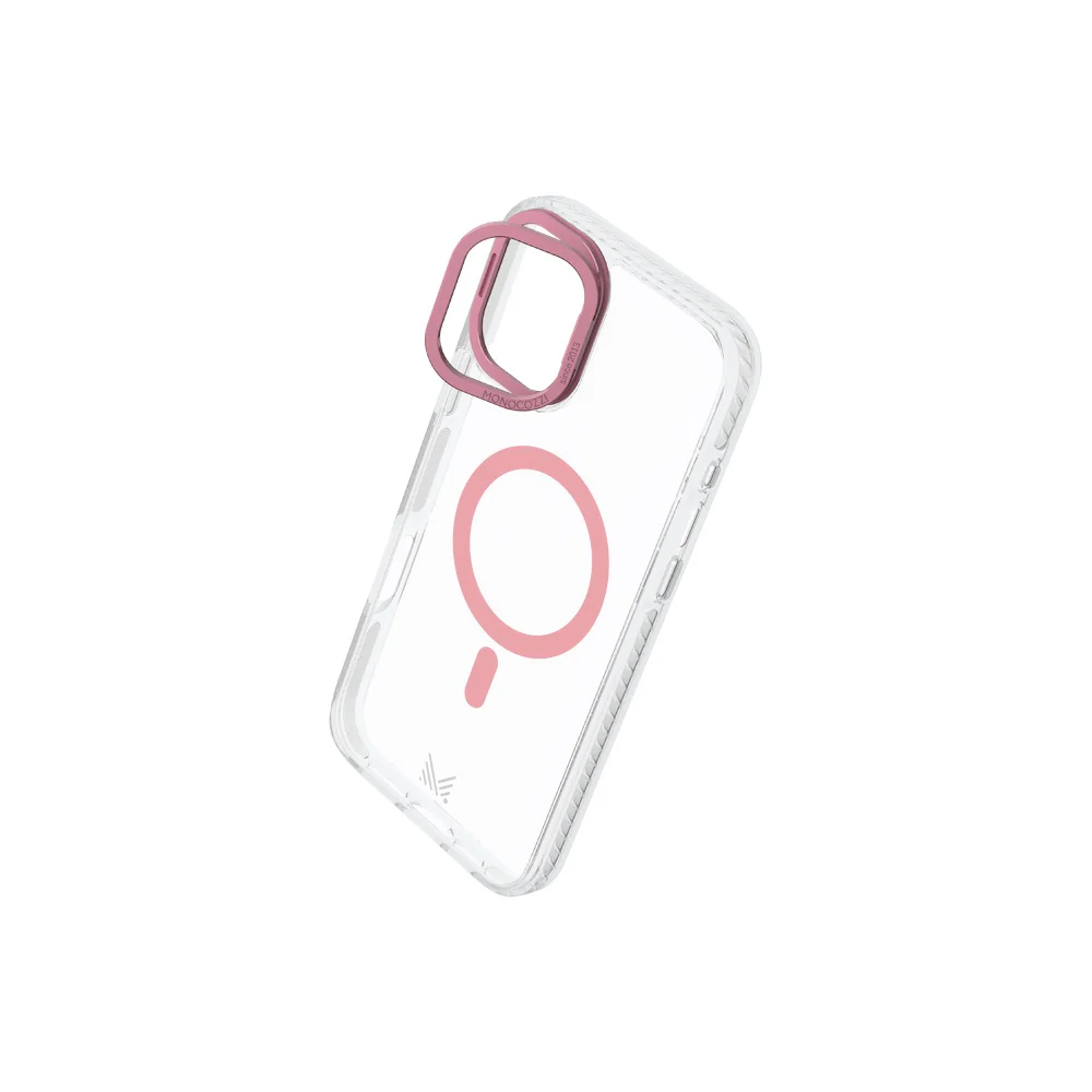 Monocozzi LUCID | Magsafe 10ft Drop Protection Lens Stand Hybrid Case for iPhone 16 - Coral - Image 2