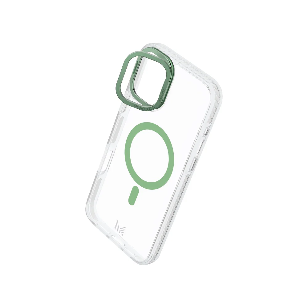 Monocozzi LUCID | Magsafe 10ft Drop Protection Lens Stand Hybrid Case for iPhone 16 Plus - Olive - Image 2