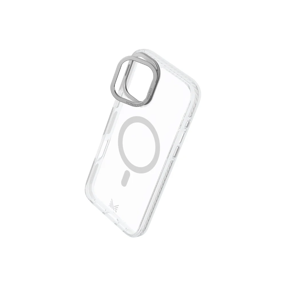 Monocozzi LUCID | Magsafe 10ft Drop Protection Lens Stand Hybrid Case for iPhone 16 Pro - Silver - Image 2
