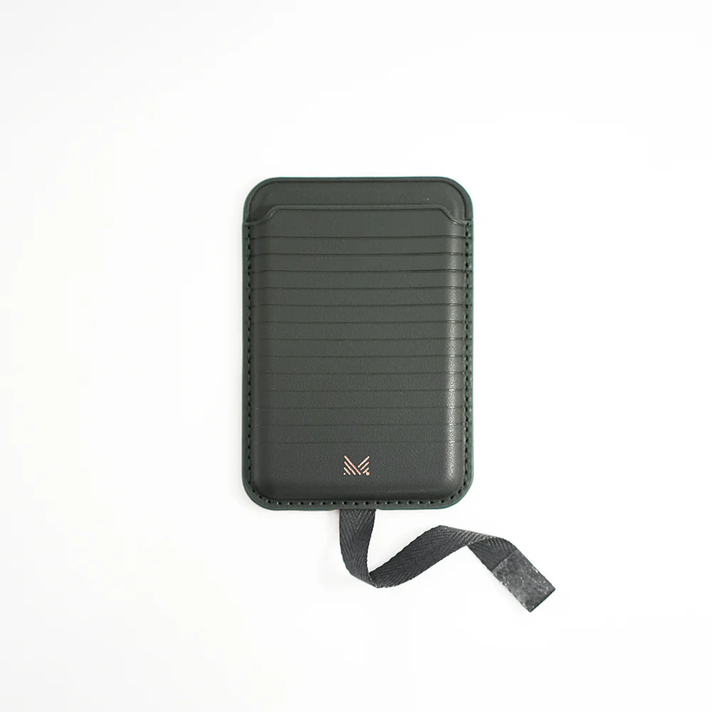 Monocozzi LUCID Refined Vegan Leather Magnetic Wallet Olive Night
