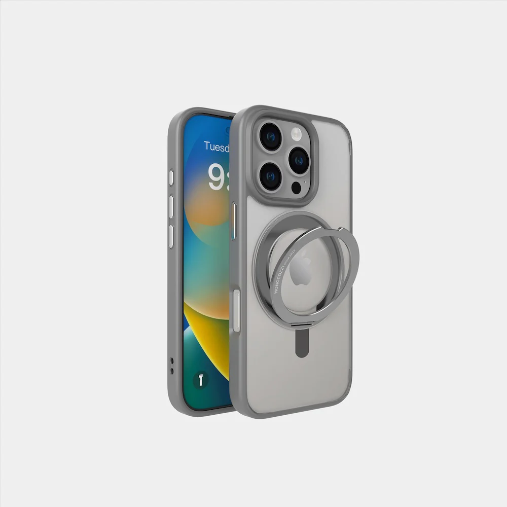 Monocozzi SafeProtect with Rotatable Ring for iPhone 16 Pro - Grey