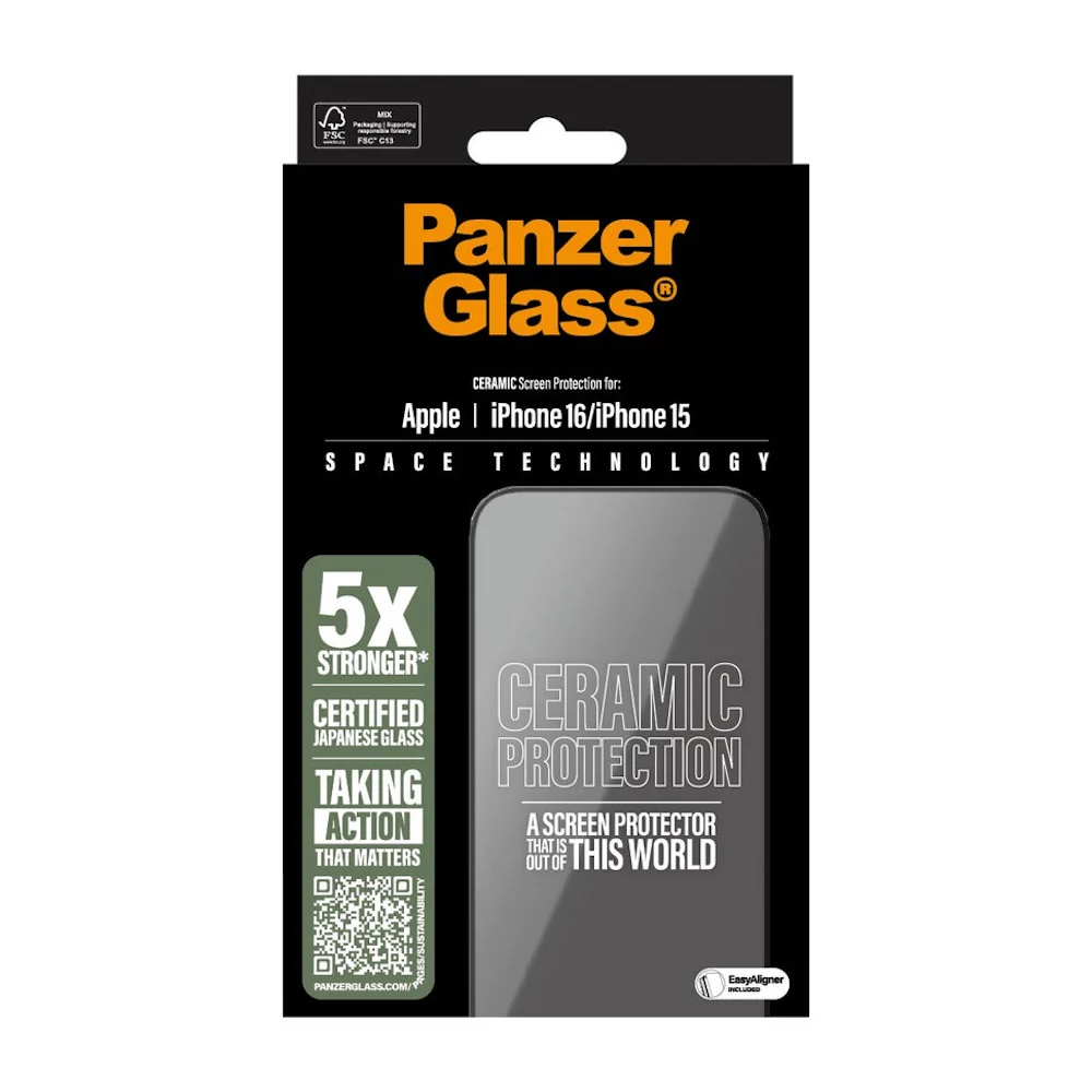 PanzerGlass Ceramic Screen Protector for iPhone 16 | Ultra-Wide Fit - Image 3