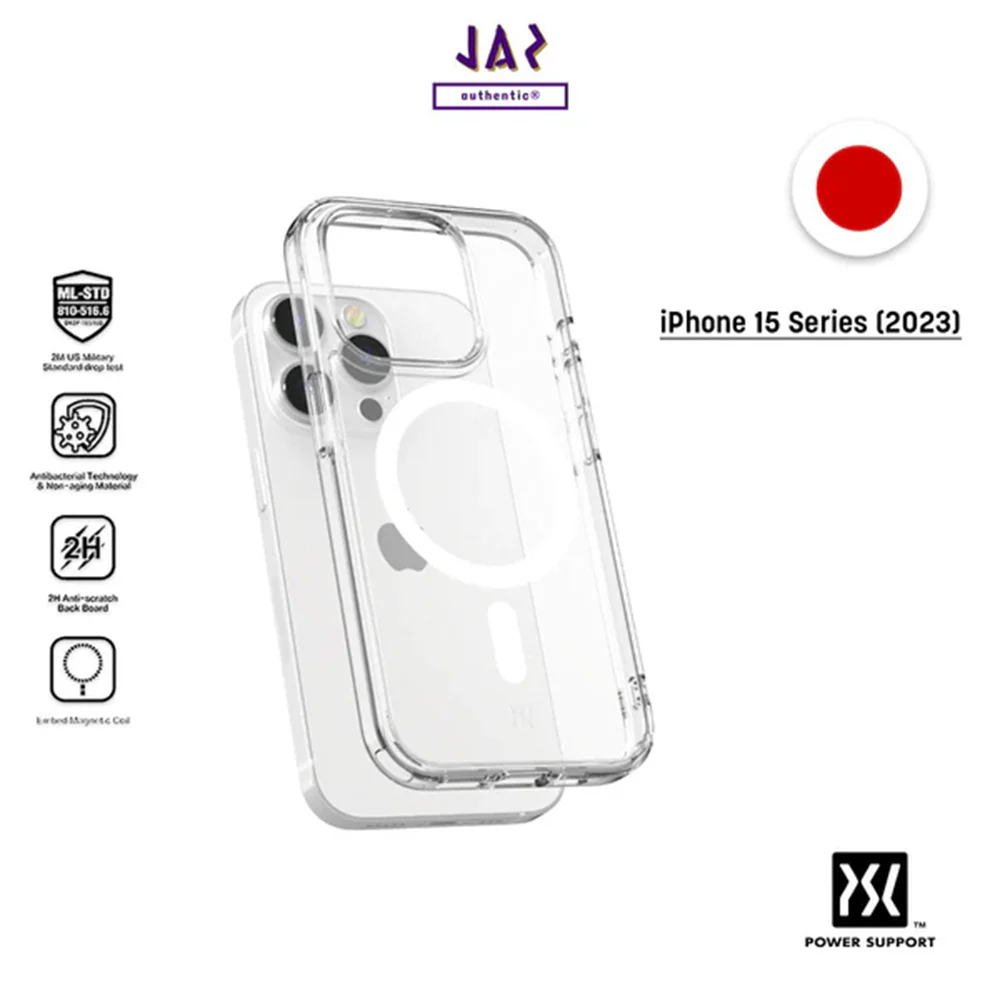 Power Support Air Jacket Mag Hybrid Case with MagSafe for iPhone 15 - Clear - Image 2