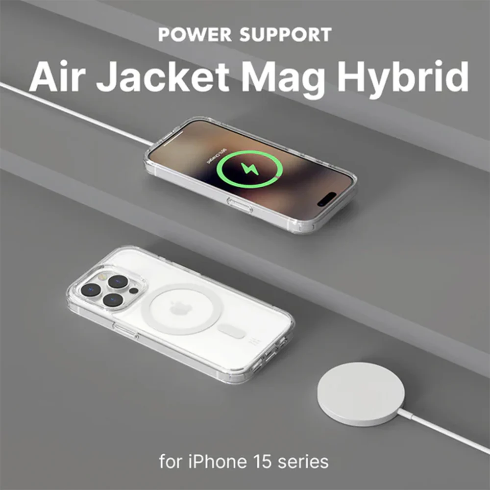 Power Support Air Jacket Mag Hybrid Case with MagSafe for iPhone 15 - Clear - Image 4