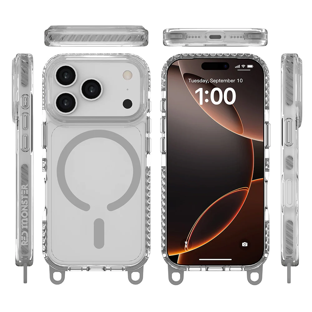 Red Monster Gassan M with Strap iPhone 17 Pro Grey - Image 2