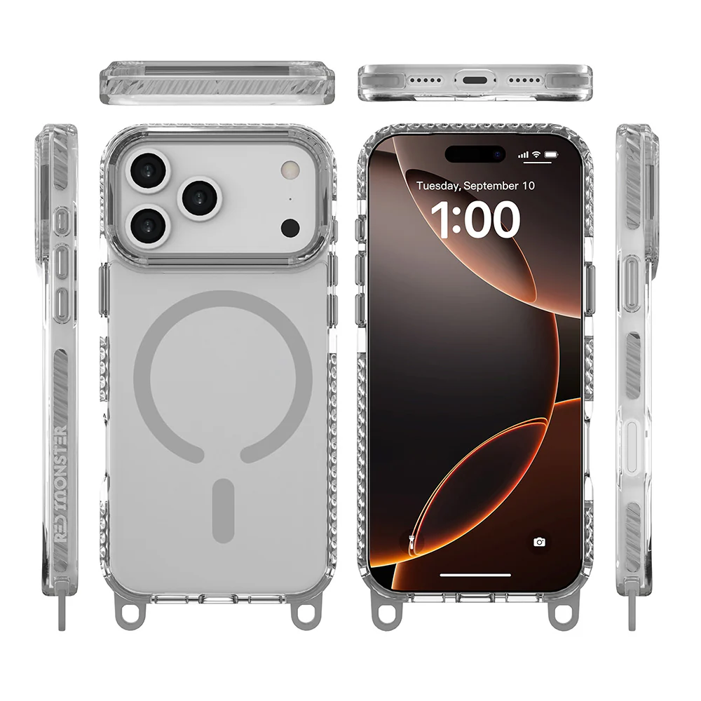 Red Monster Gassan M with Strap iPhone 17 Pro Max Grey - Image 2