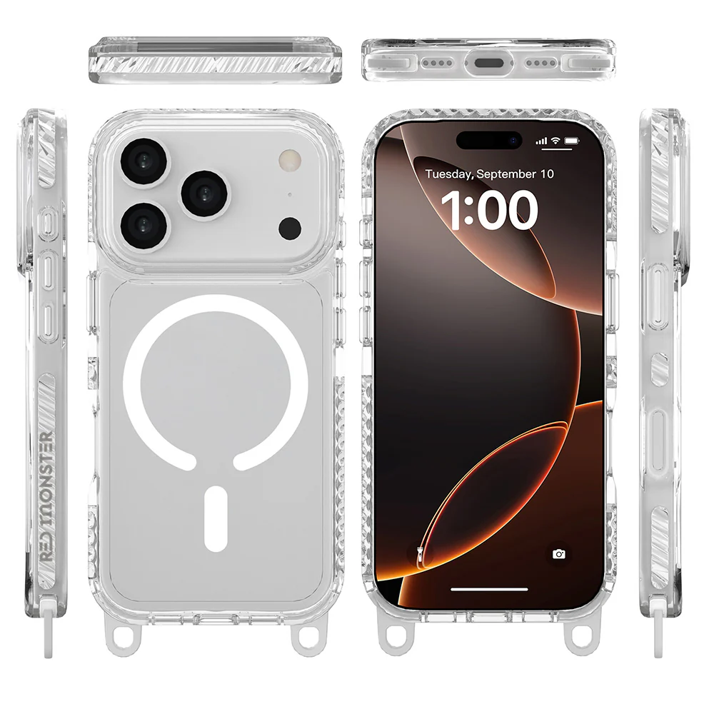 Red Monster Gassan M with Strap iPhone 17 Pro White - Image 2
