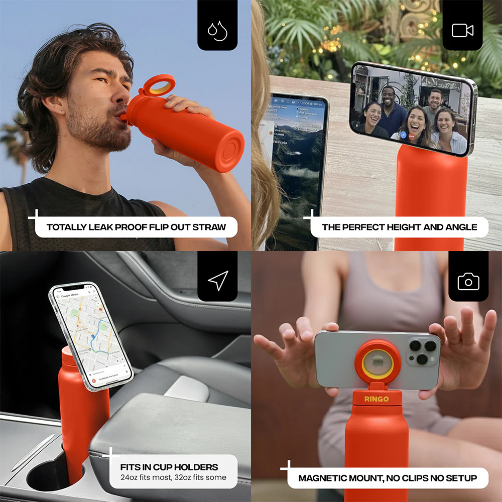 Ringo Pro 24oz Magsafe Water Bottle - Orange - Image 3