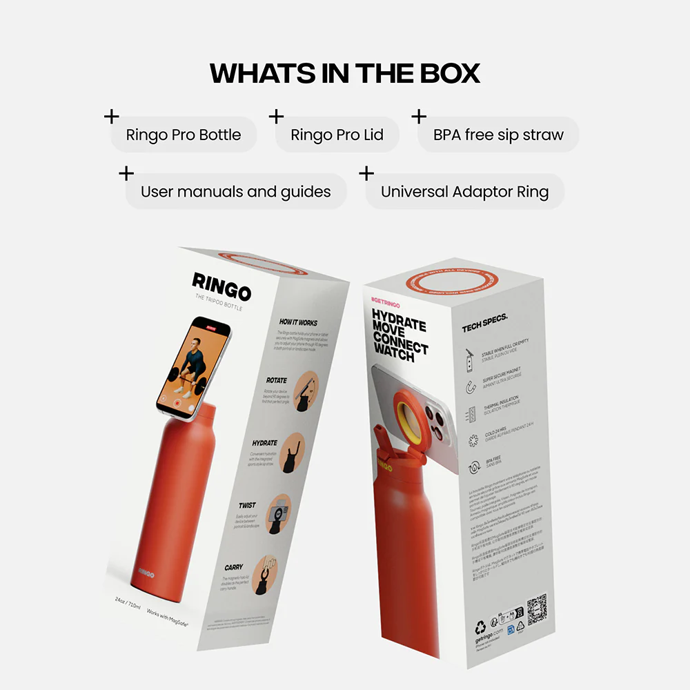 Ringo Pro 24oz Magsafe Water Bottle - Orange - Image 7