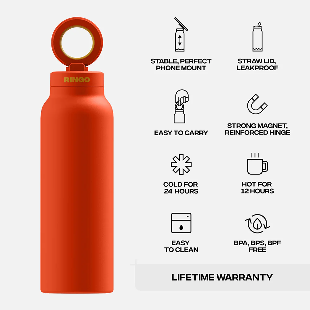 Ringo Pro 24oz Magsafe Water Bottle - Orange - Image 8