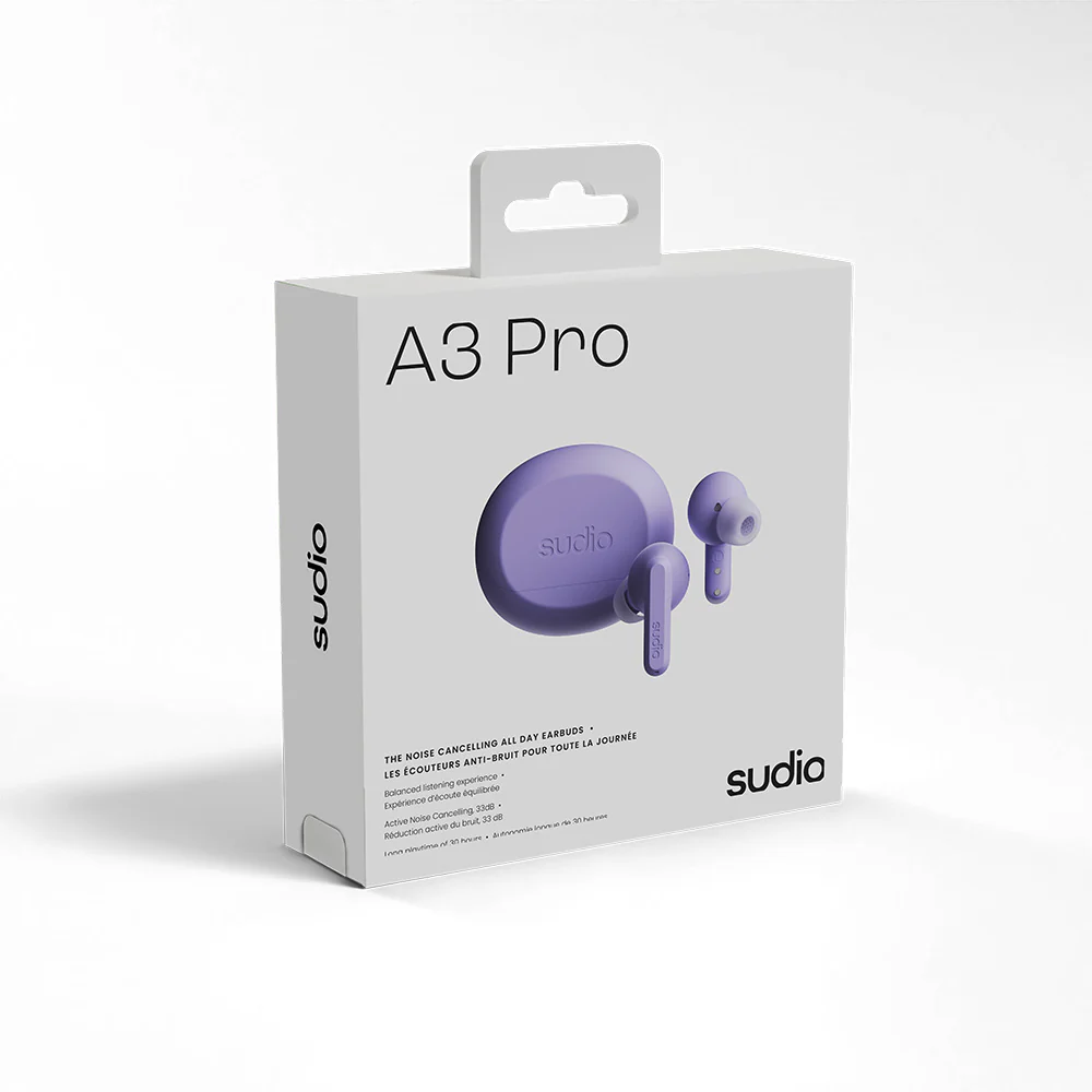 Sudio A3 Pro Wireless Earbuds - Purple - Image 2