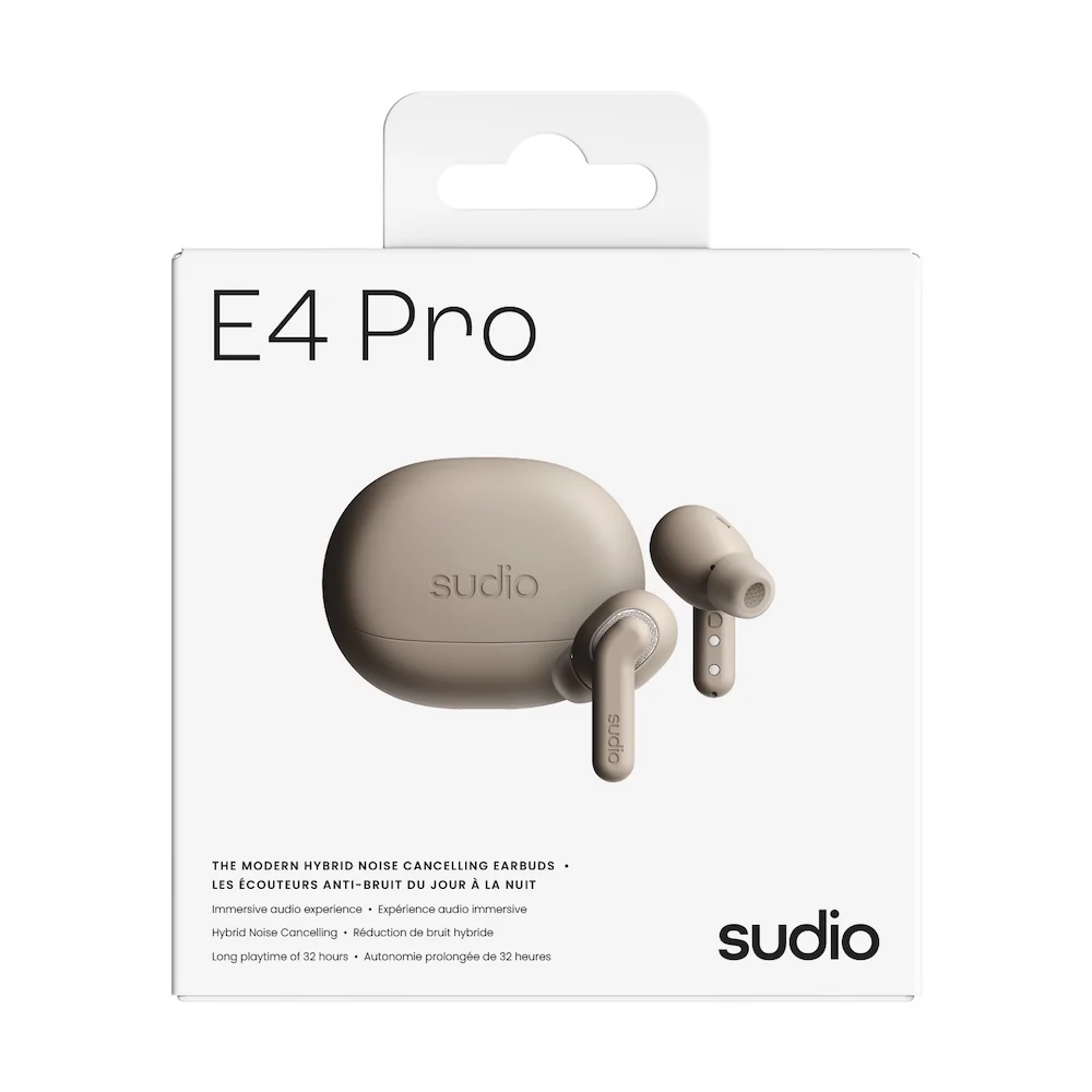 Sudio E4 Pro Wireless Earbuds Latte - Image 4