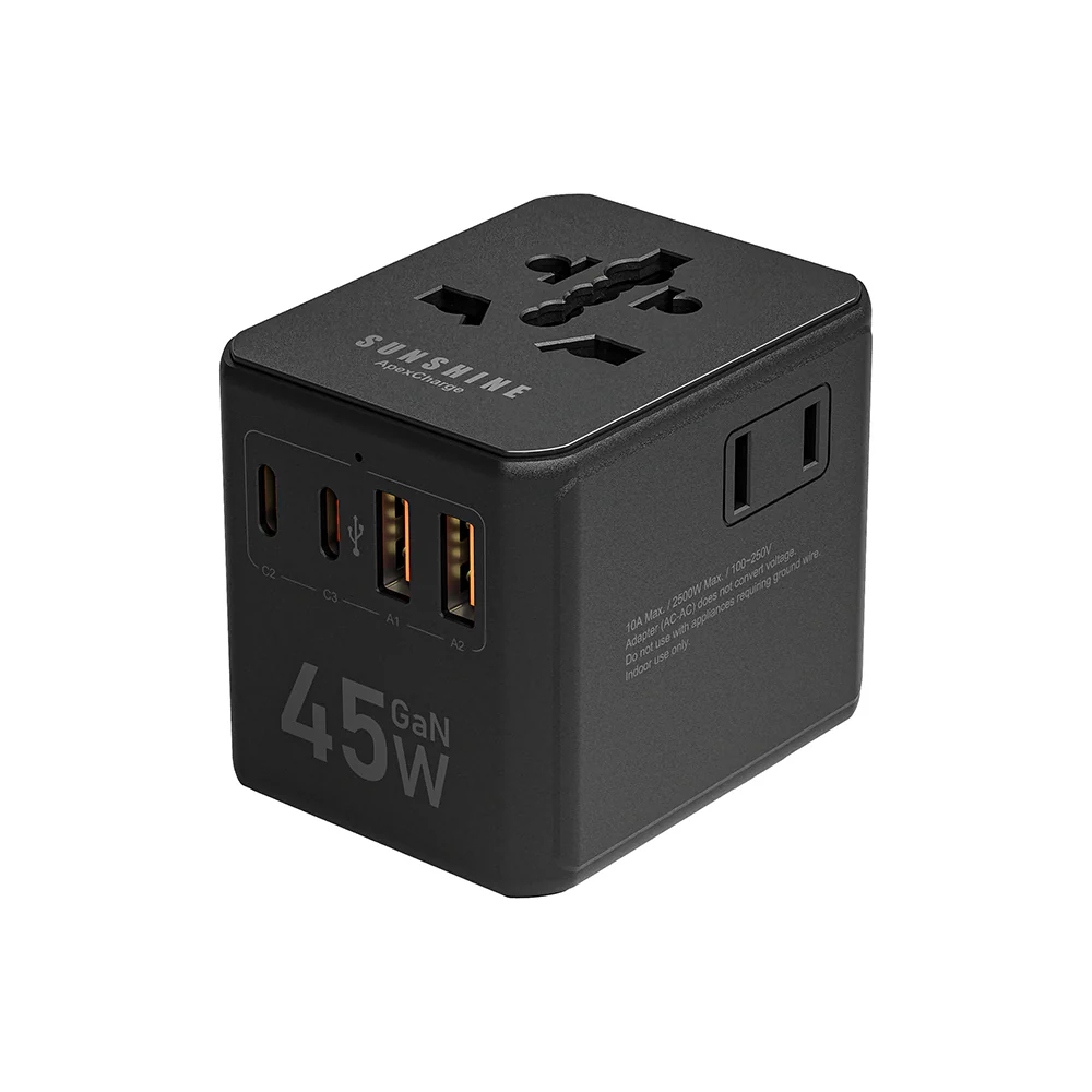 Sunshine ApexCharge GaN III 45W Travel Adapter - Black - Image 5