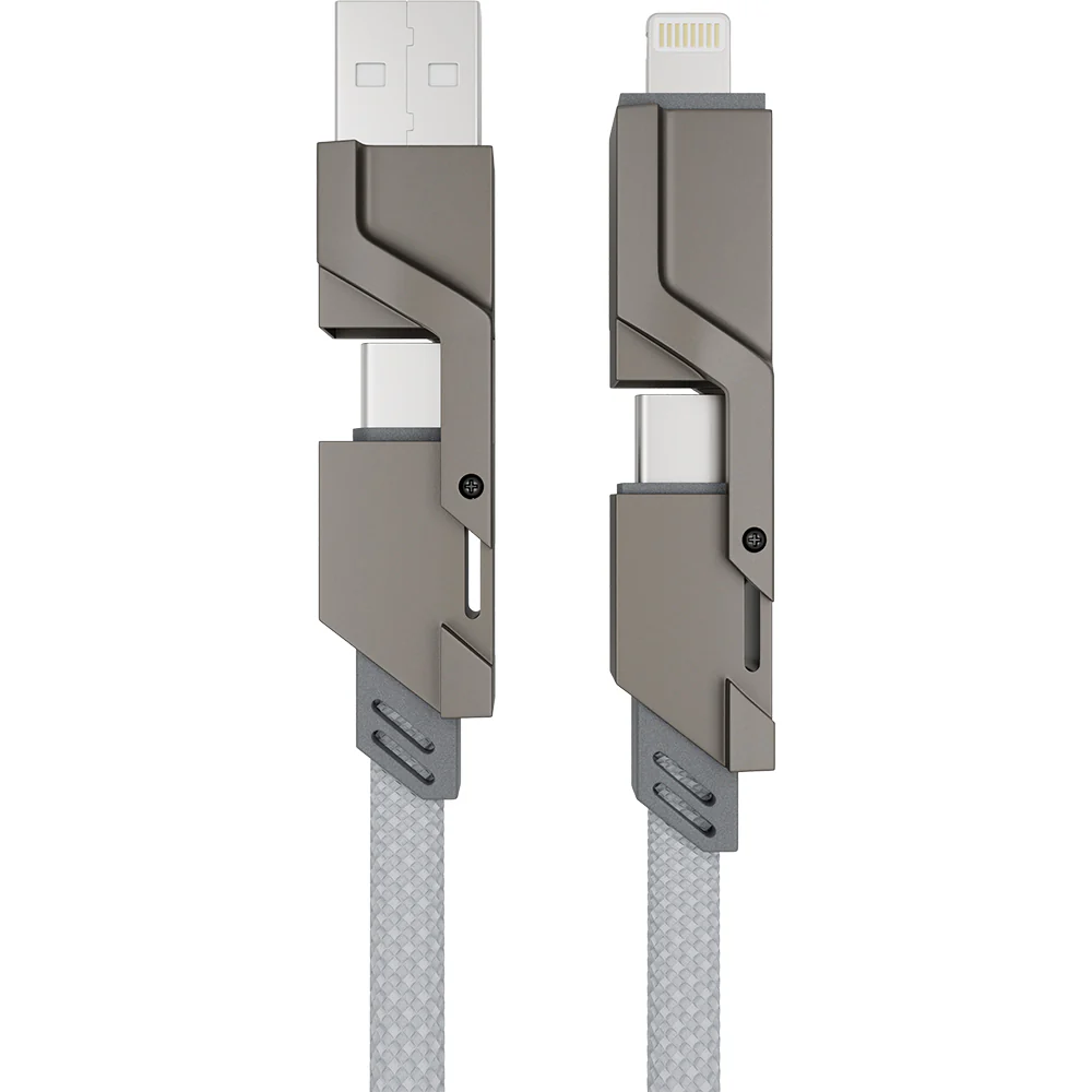 Sunshine 4-in-1 60W Zinc Alloy Fast Charge Cable 1m - Titanium - Image 3