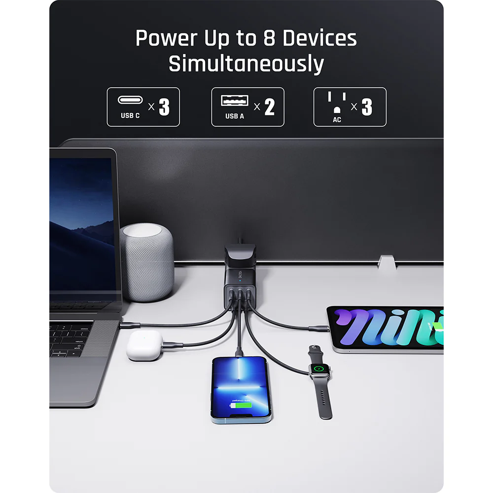 Voltme Vito 75 Extravel 75W 2A3C Travel Adapter with Built In AC Outlet - Image 2